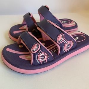 Gold Pigeon Girls Sandals - Little Kids Size 12 US Purple Pink Adjustable
